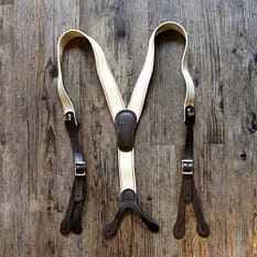 Tan Y-Back Button Suspenders