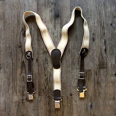 Tan Y-Back Clip Suspenders