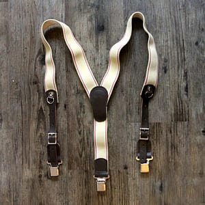 Tan Y-Back Clip Suspenders